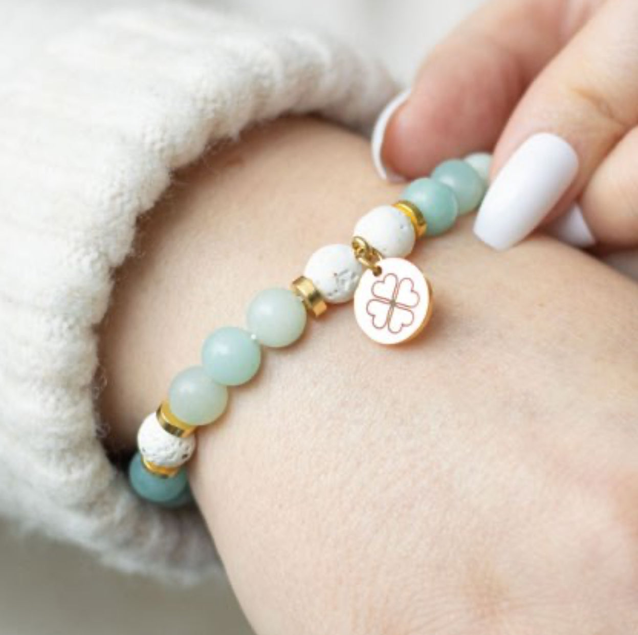 Abundance Amazonite Crystal Essential Oil Bracelet - Wicked Witcheries