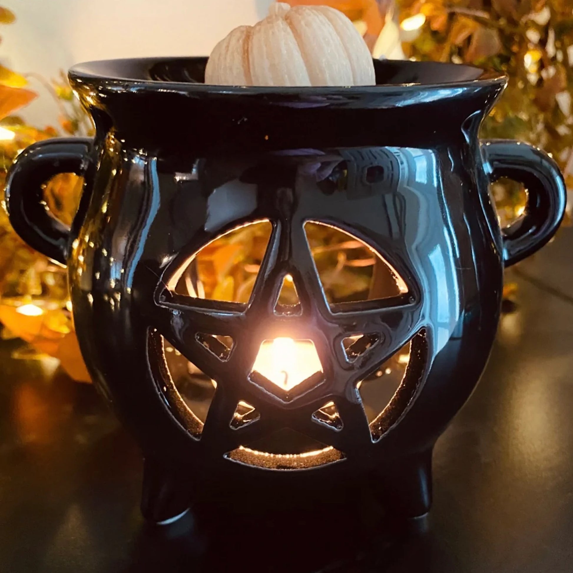 Pentagram Cauldron Oil Burner - Wicked Witcheries