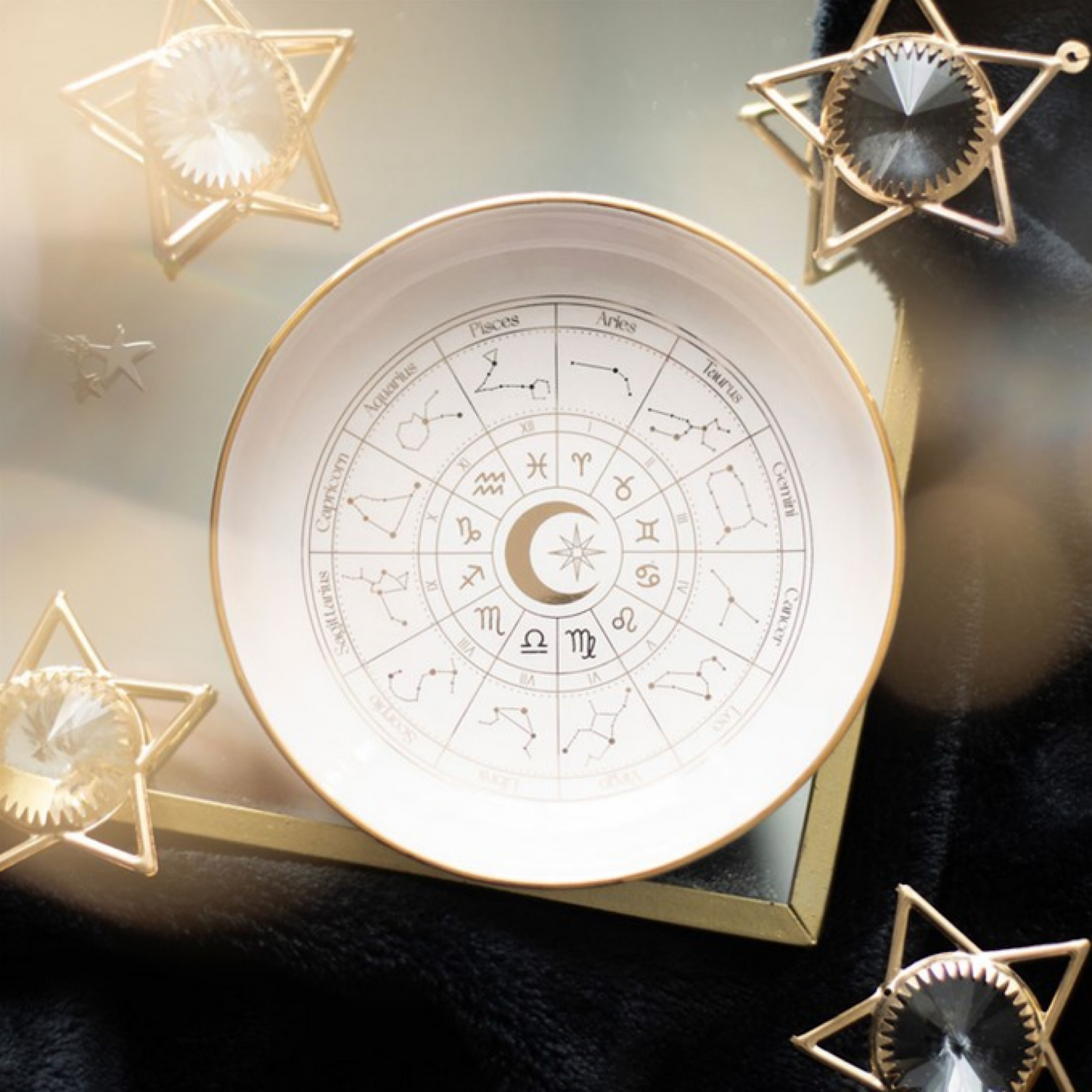 Off White Astrology Wheel Trinket Dish - Wicked Witcheries