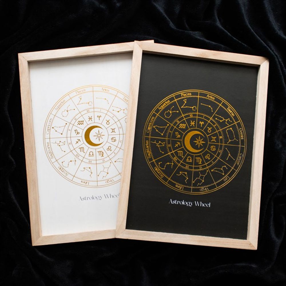 Black Astrology Wheel Framed Wall Art Print - Wicked Witcheries