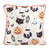 35cm Square Spooky Cat and Pumpkin Print Cushion - Wicked Witcheries