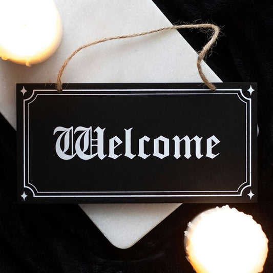 Gothic Welcome Hanging Sign - Wicked Witcheries