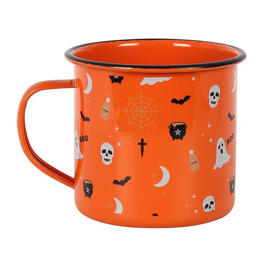 Halloween Print Enamel Mug - Wicked Witcheries