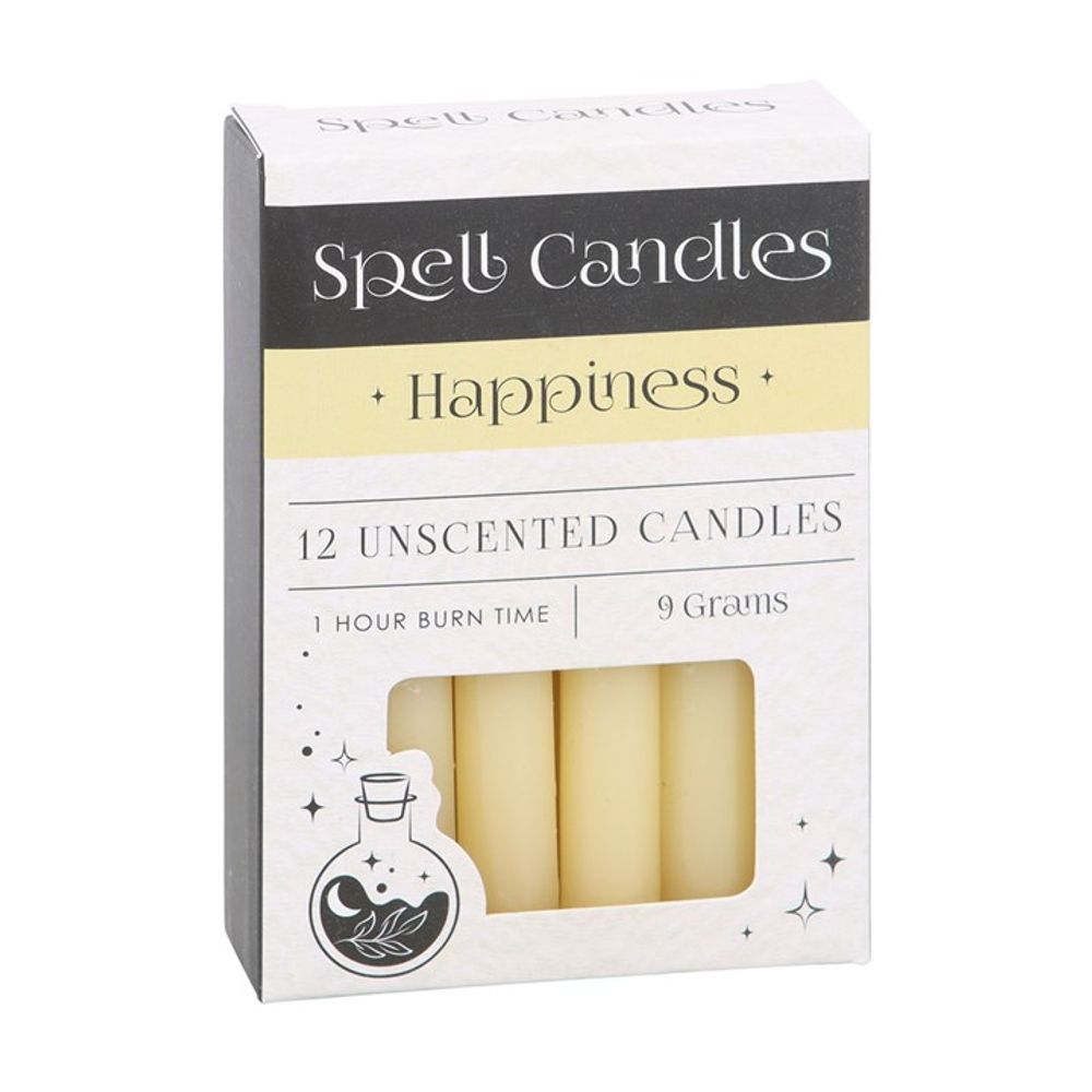 Pack of 12 Happiness Spell Candles - Wicked Witcheries