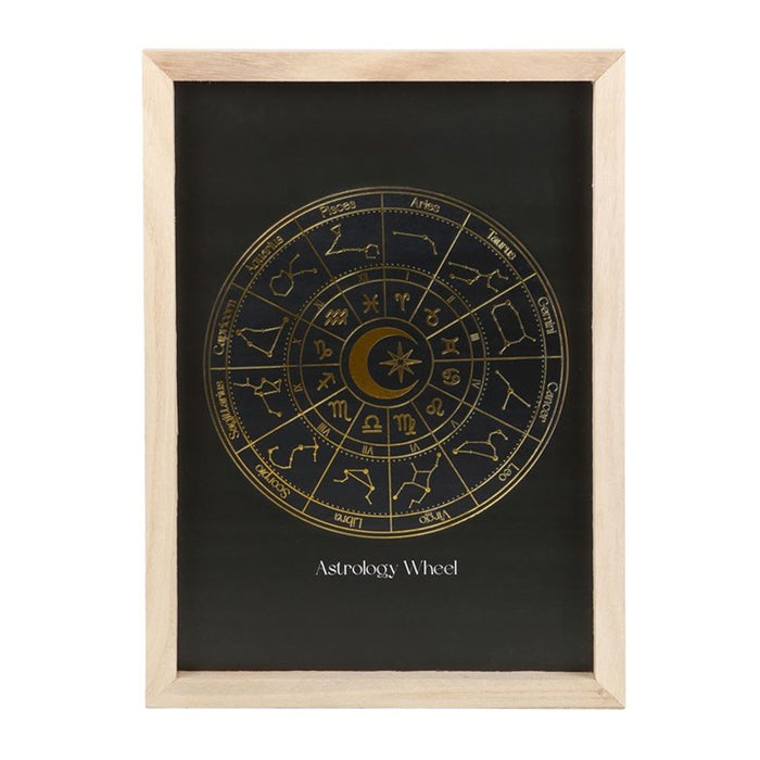 Black Astrology Wheel Framed Wall Art Print - Wicked Witcheries