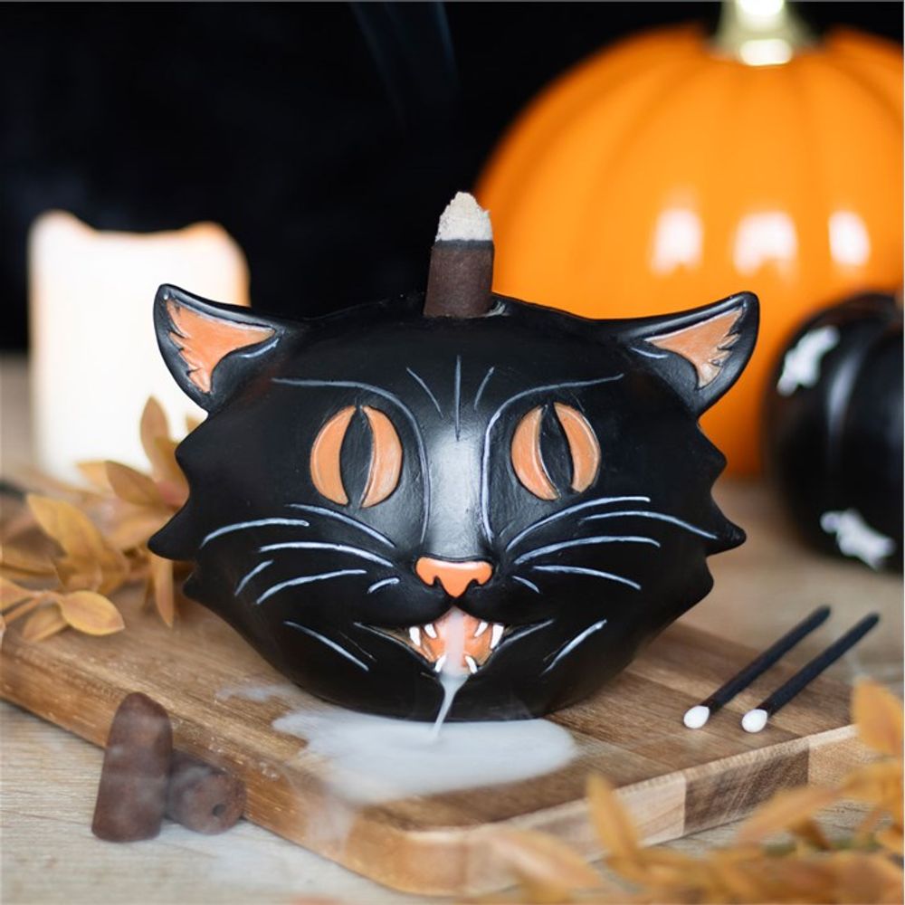 Black Cat Backflow Incense Burner - Wicked Witcheries