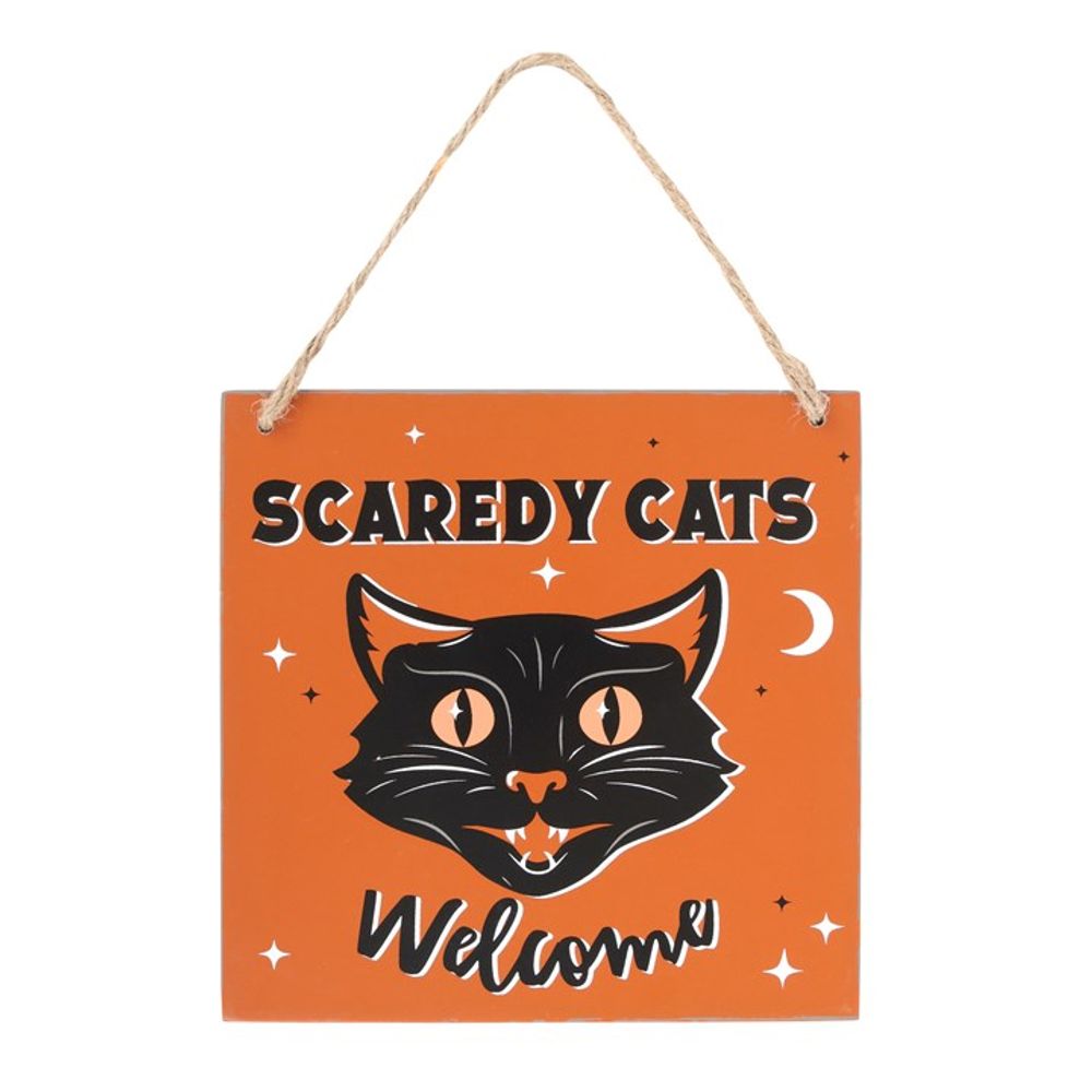 Scaredy Cats Welcome Hanging Sign - Wicked Witcheries