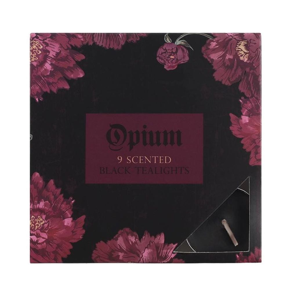 Pack of 9 Opium Scented Black Tealights - Wicked Witcheries