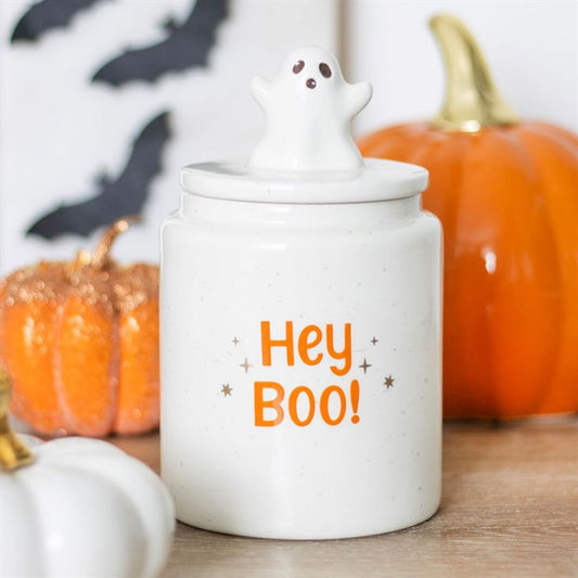 Hey Boo Ghost Storage Jar - Wicked Witcheries