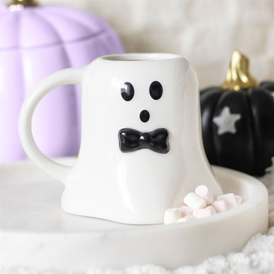 Mr Boo Ghost Shaped Mug with Bow Tie - Wicked Witcheries