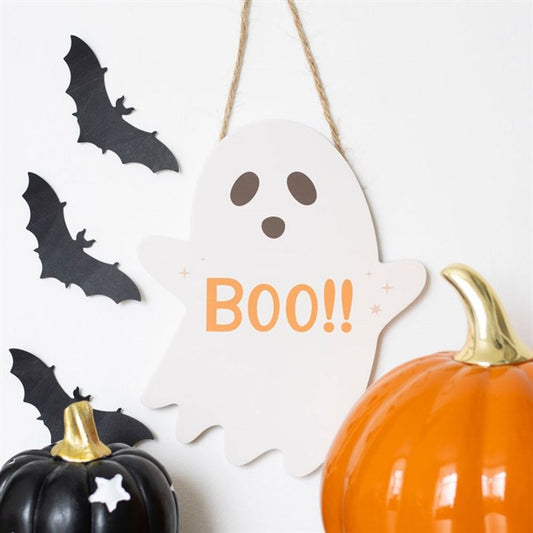 20cm Ghost Shaped Hanging Sign - Wicked Witcheries