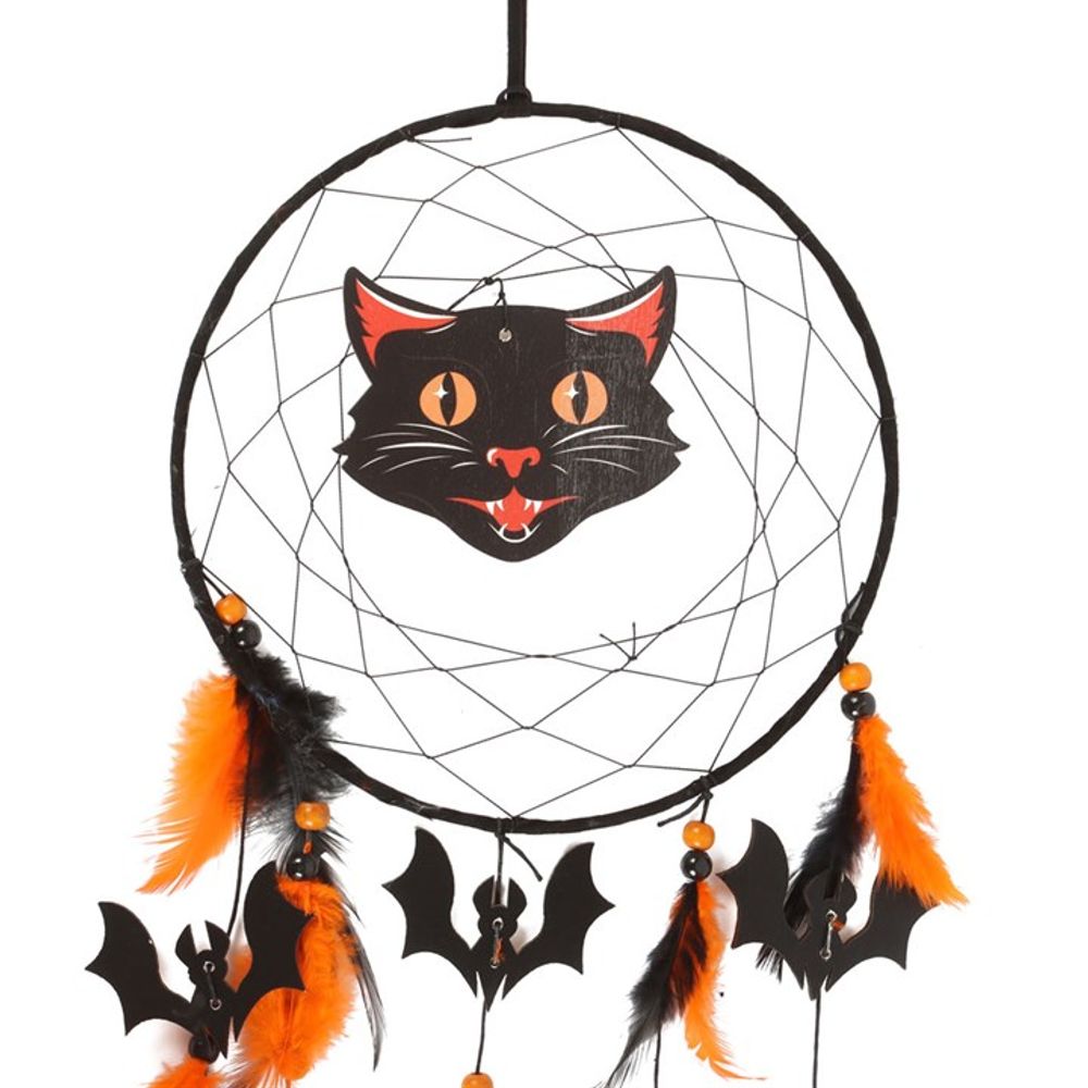 Black Cat Halloween Dreamcatcher - Wicked Witcheries