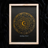 Black Astrology Wheel Framed Wall Art Print - Wicked Witcheries