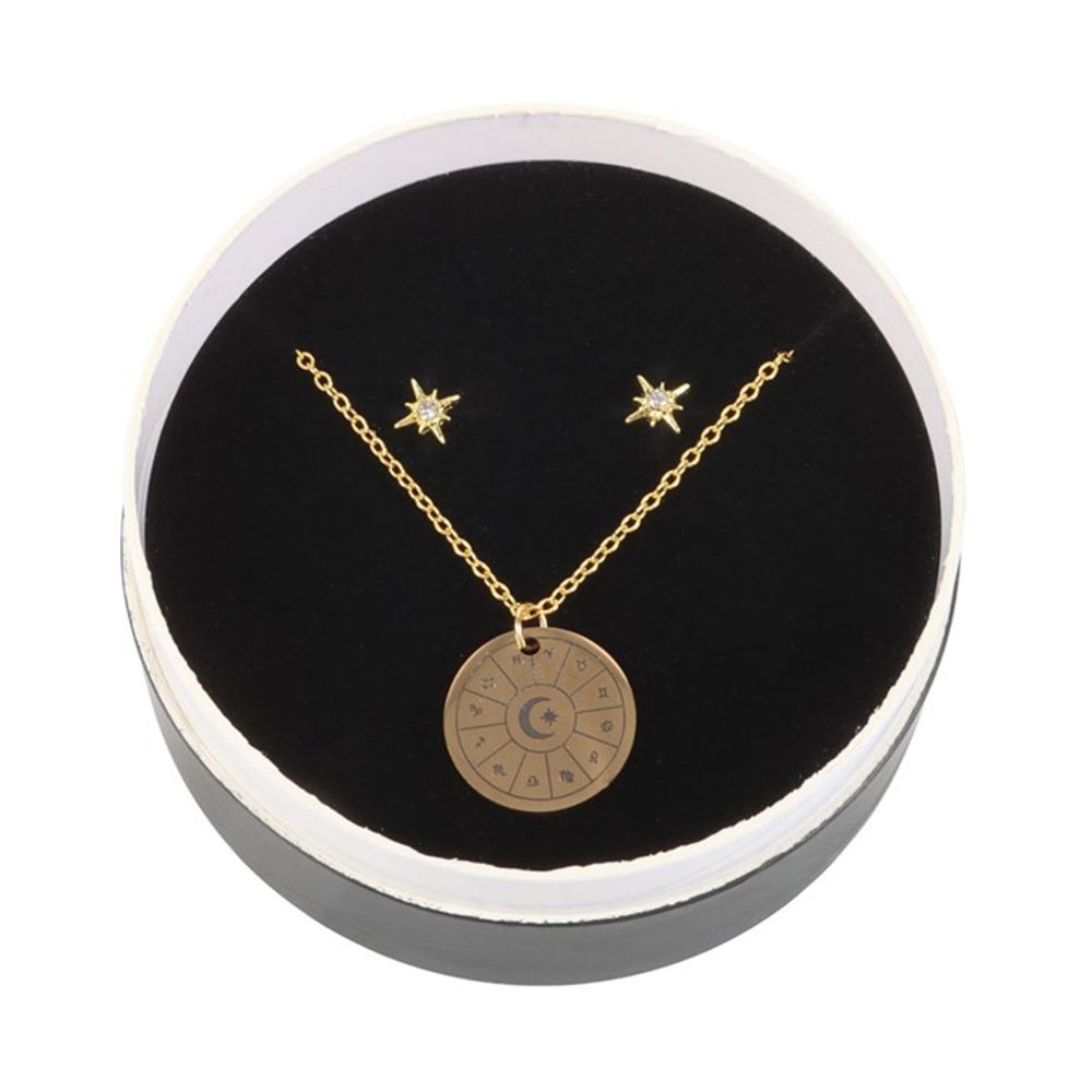 Astrology Wheel Earring and Necklace Set - Wicked Witcheries