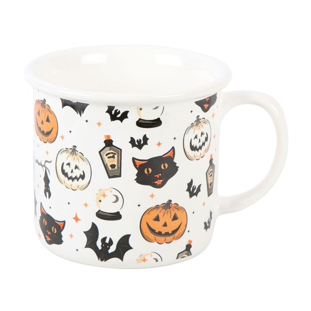 Spooky Cat and Pumpkin Print Mug - Wicked Witcheries