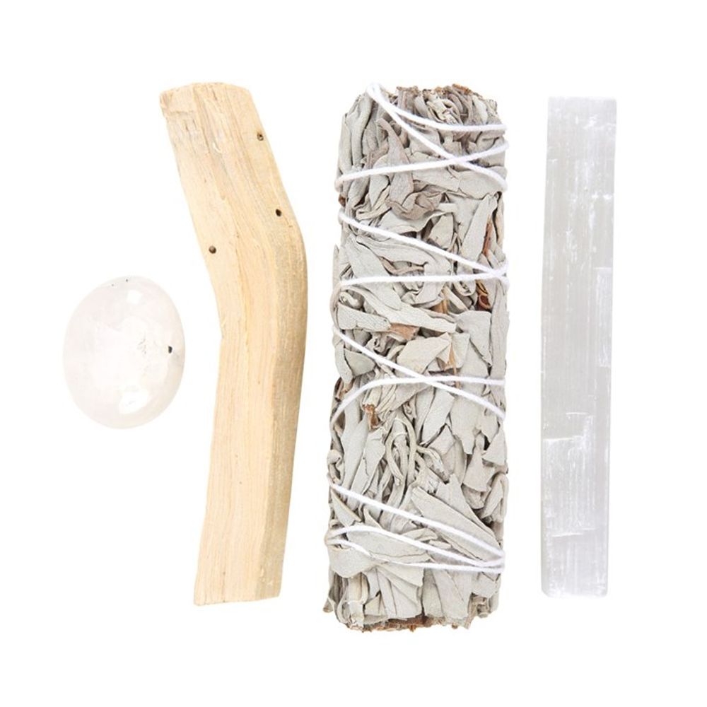 Smudge Kit with Clear Quartz Crystal - Wicked Witcheries