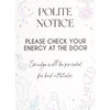 Check Your Energy at the Door Metal Hanging Sign - Wicked Witcheries