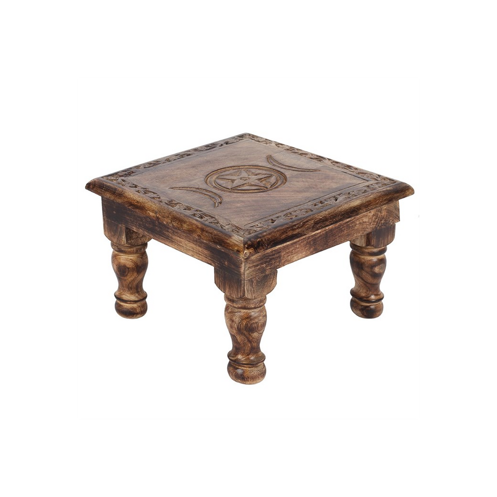 Triple Moon Altar Table with Detailed Border - Wicked Witcheries