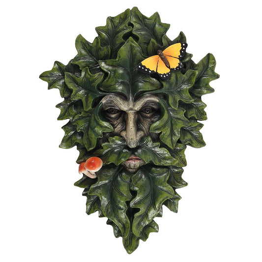 29x21cm Leafy Green Man Wall Plaque - Wicked Witcheries