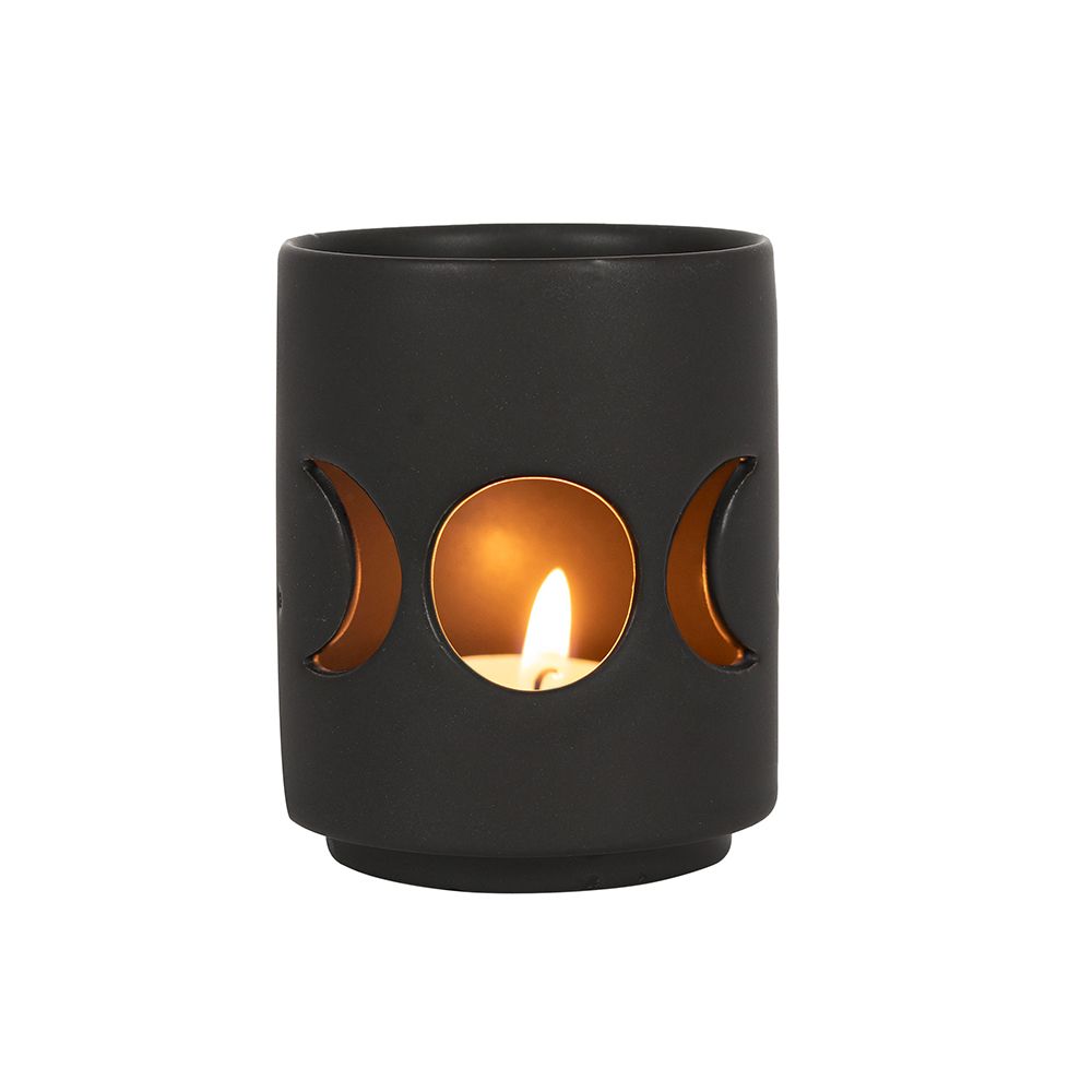 Small Black Triple Moon Cut Out Tealight Holder - Wicked Witcheries