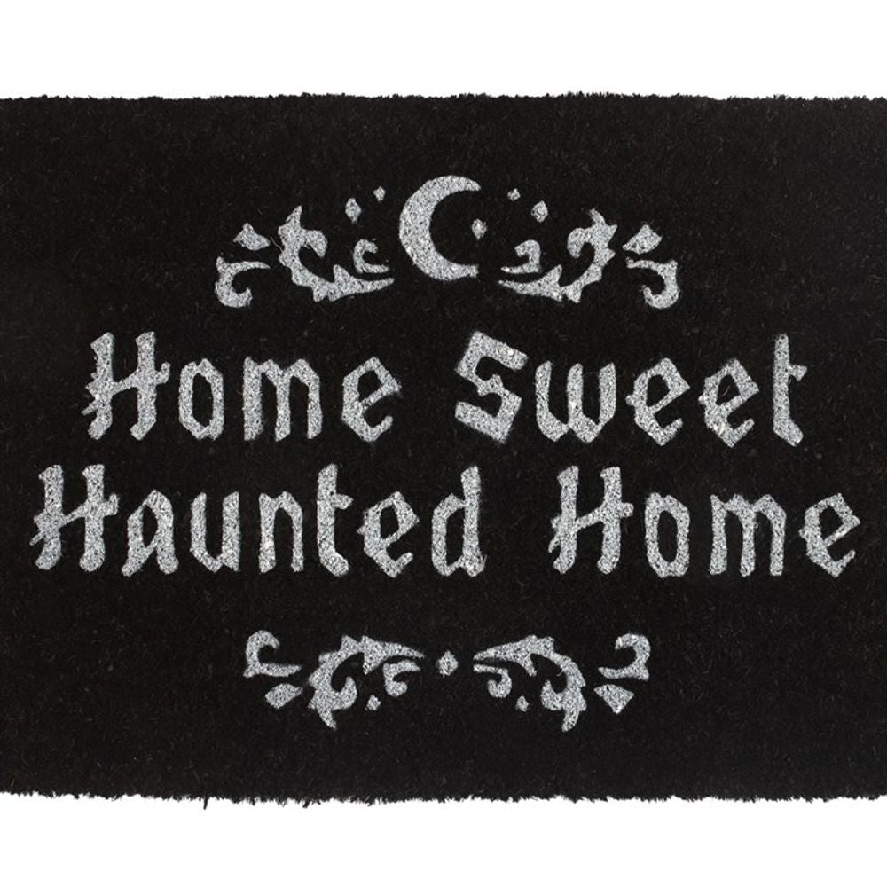 Black Home Sweet Haunted Home Doormat - Wicked Witcheries